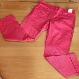 NWT NY & Co 7th Avenue Pink Crop Pants Size 0 Signature Fit Straight Leg